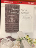 Husqvarna Viking EMBROIDERY CARD 236 Hand Look Vintage Letters